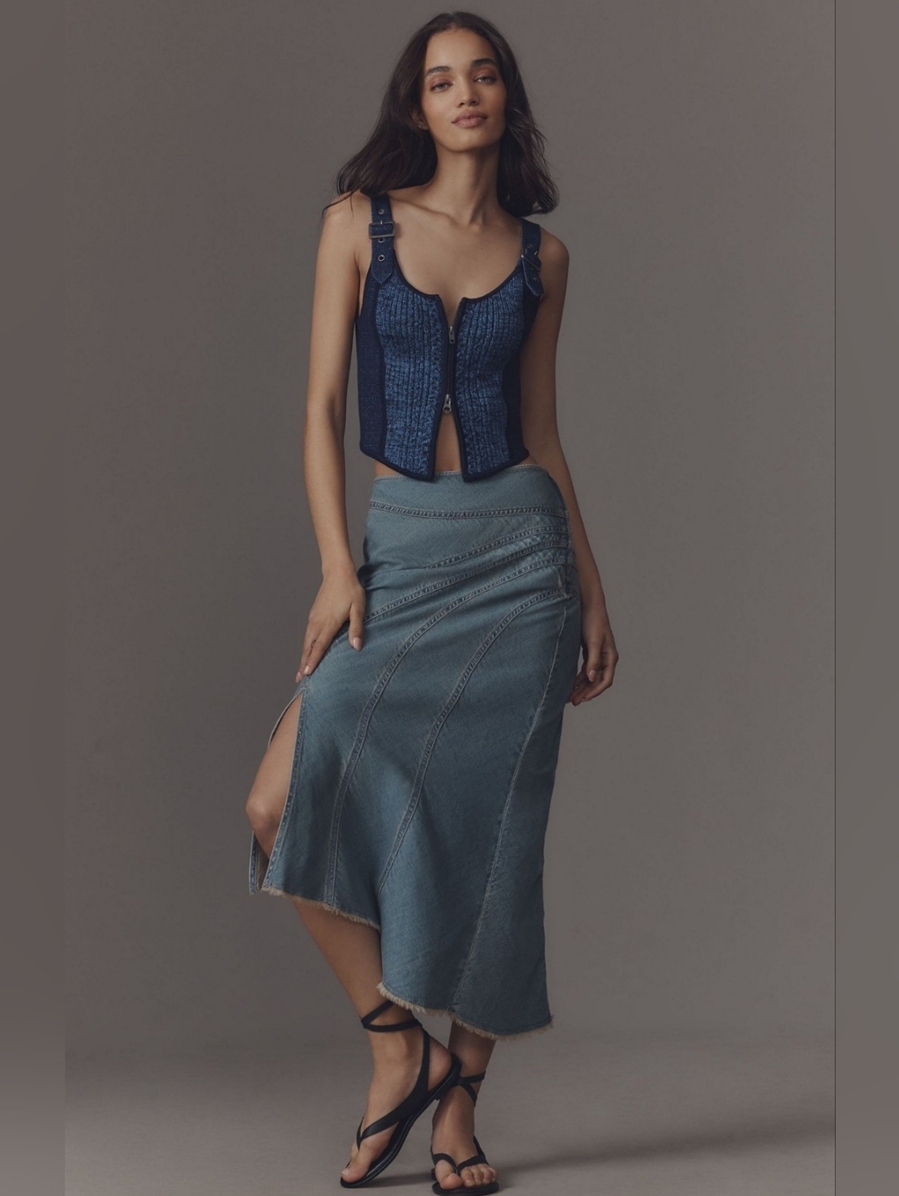 Pilcro Denim Slip Skirt Size 8